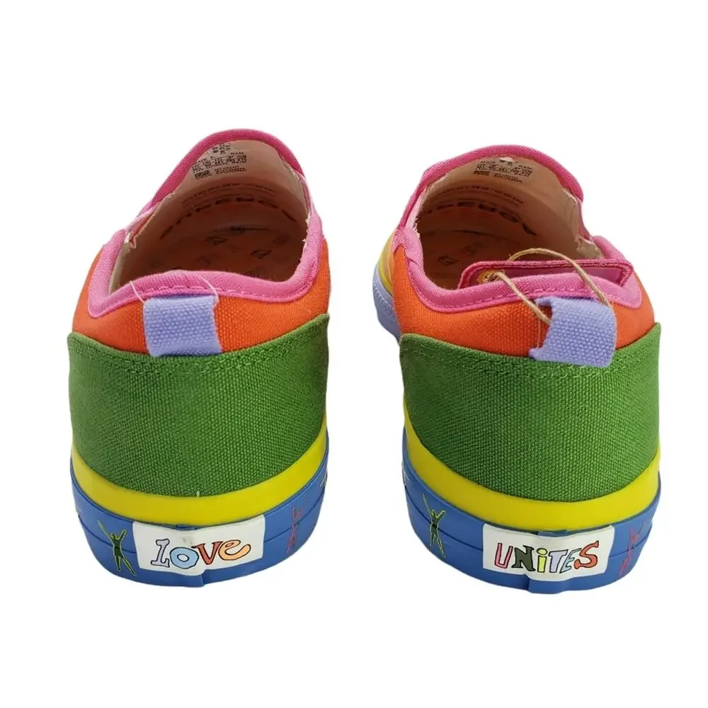 New Adidas Nizza Pride Men's Size 10.5 Slip On Sneakers, GW2421, Love Unites Sho